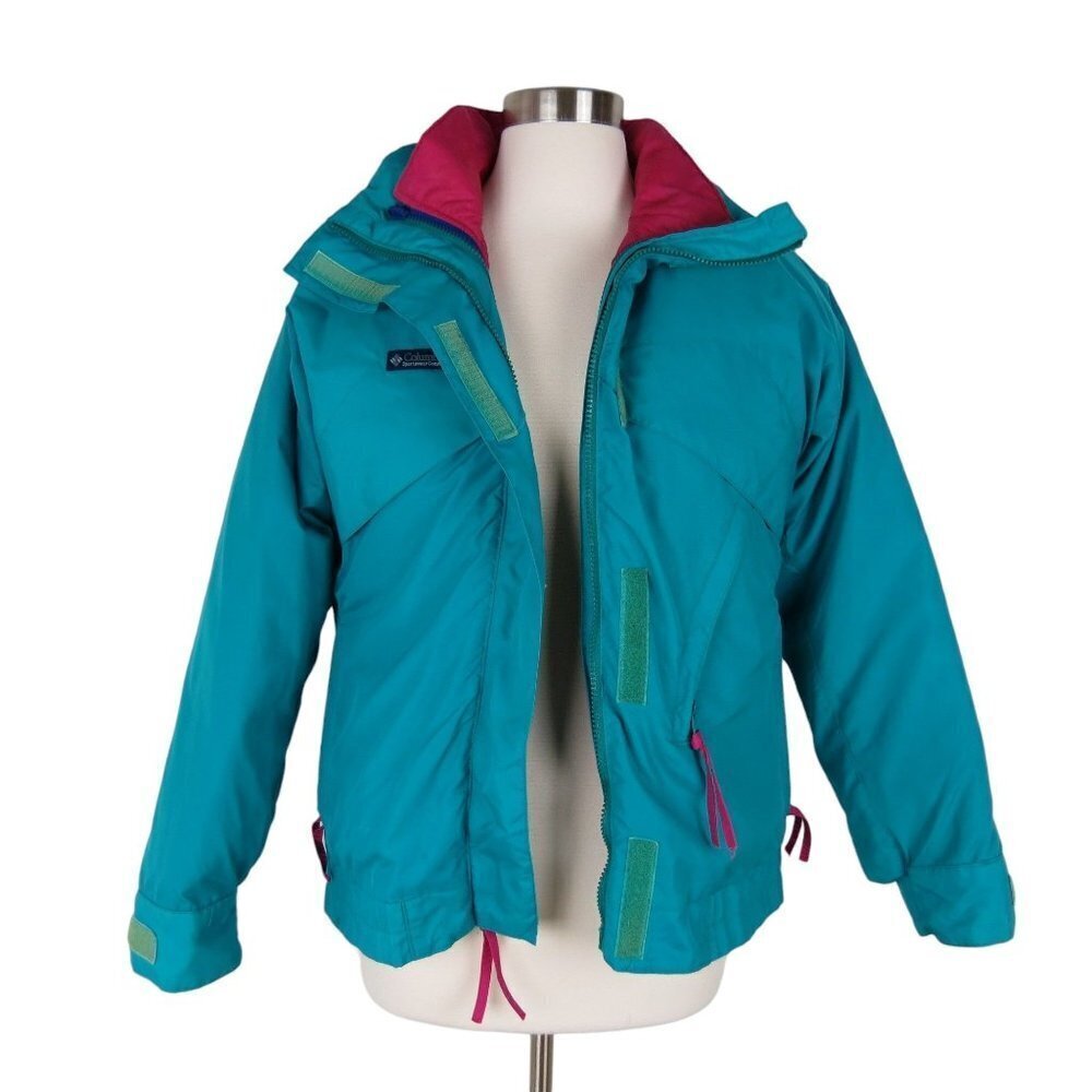Vintage COLUMBIA Women's Whirlibird 3-in-1 Nylon Down Coat S Windbreaker Jacket